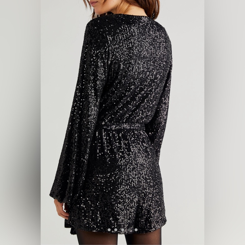 Free People Christa Black Sequin Jumpsuit - Picture 2 of 5